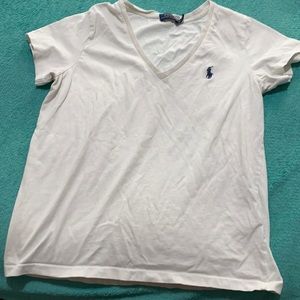 White v cut polo shirt